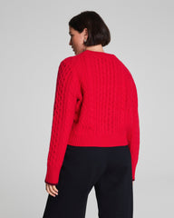 La Ligne Cropped Cable Marin Sweater  SPANX® Red