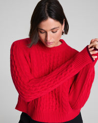 La Ligne Cropped Cable Marin Sweater  SPANX® Red