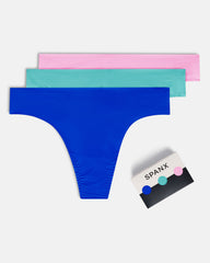 SPANXsmooth™ Fit-To-You Thong 3-Pack Box  Delphinium/Juniper/Petunia