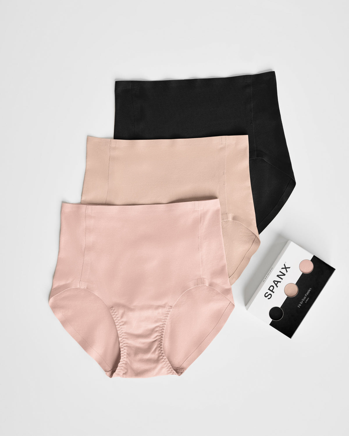 SPANXsmooth™ Fit-To-You Brief 3-Pack Box  Very Black/Naked 2.0/Vintage Rose