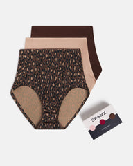 SPANXsmooth™ Fit-To-You Brief 3-Pack Box  Iconic Leopard/Naked 2.0/Espresso
