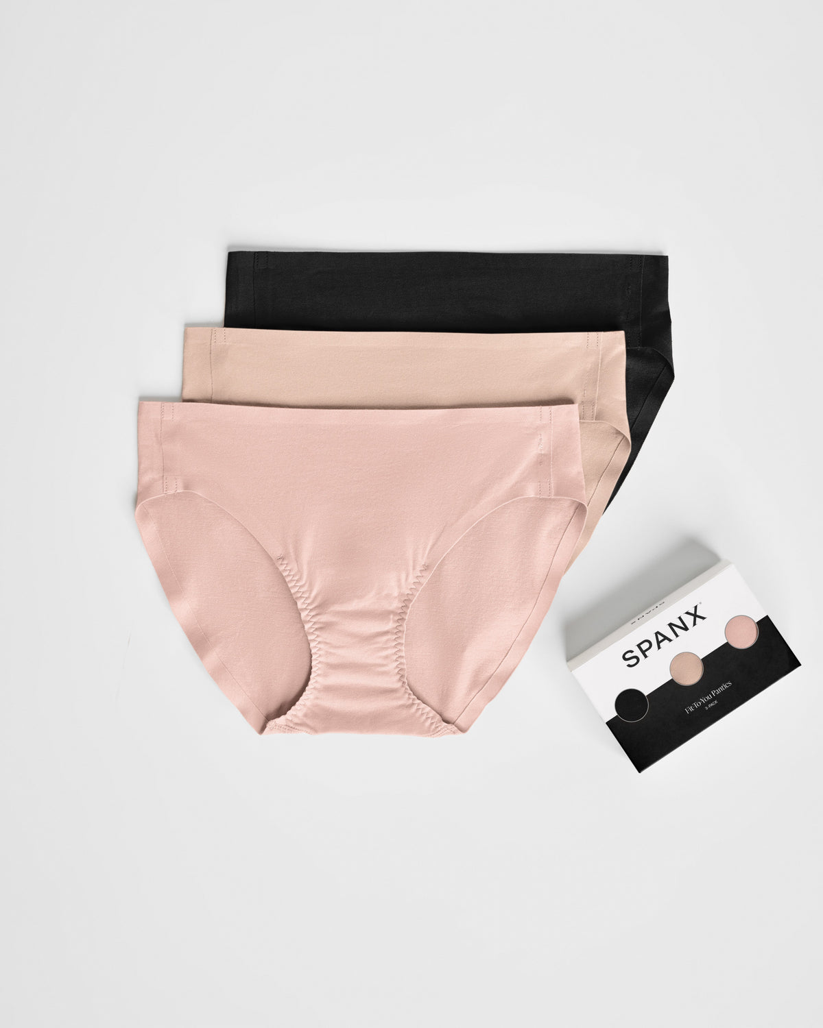 SPANXsmooth™ Fit-To-You Bikini 3-Pack Box  Very Black/Naked 2.0/Vintage Rose