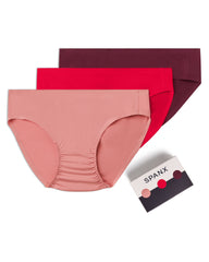 SPANXsmooth™ Fit-To-You Bikini 3-Pack Box  Rose Quartz/Spanx Red/Blackberry