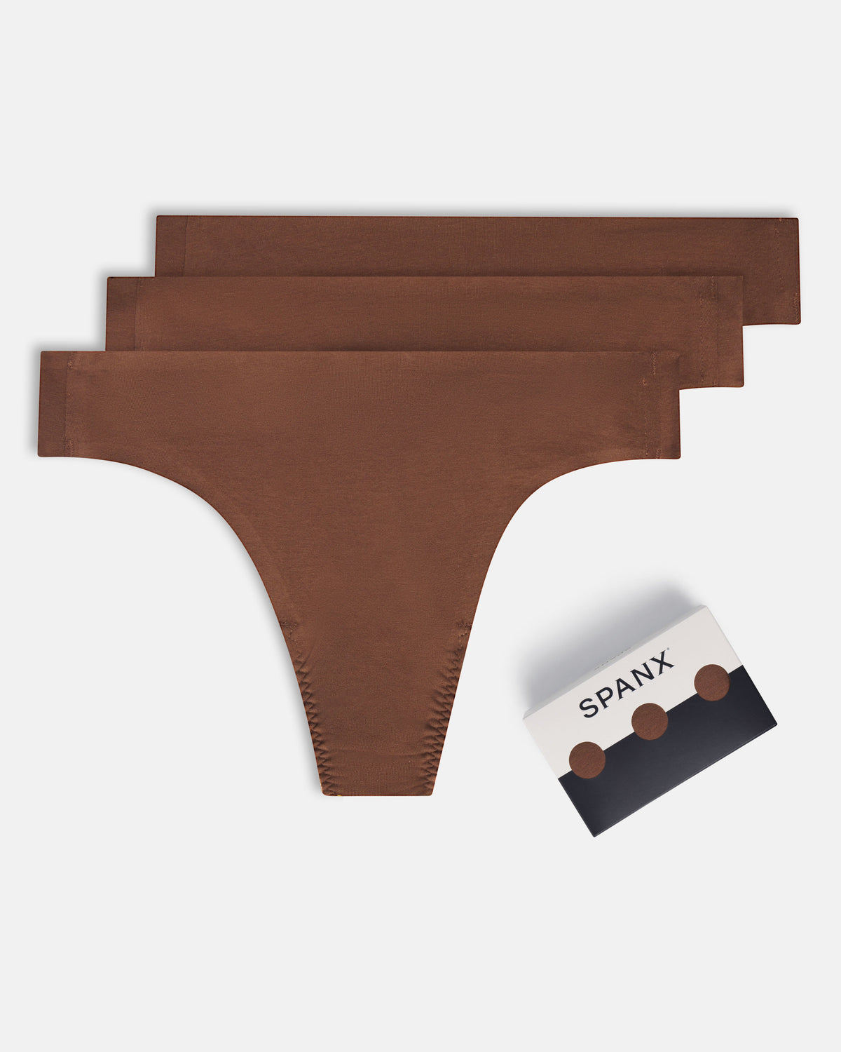 SPANXsmooth™ Fit-To-You Supima® Cotton Thong 3-Pack  Chestnut Brown