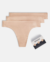 SPANXsmooth™ Fit-To-You Supima® Cotton Thong 3-Pack  Toasted Oatmeal