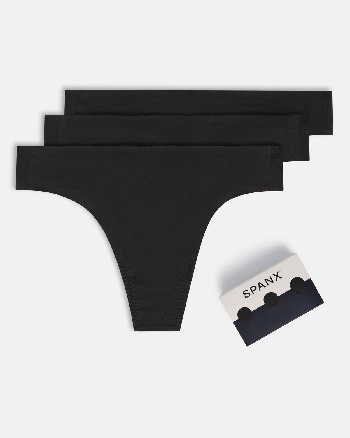 SPANXsmooth™ Fit-To-You Supima® Cotton Thong 3-Pack  Very Black