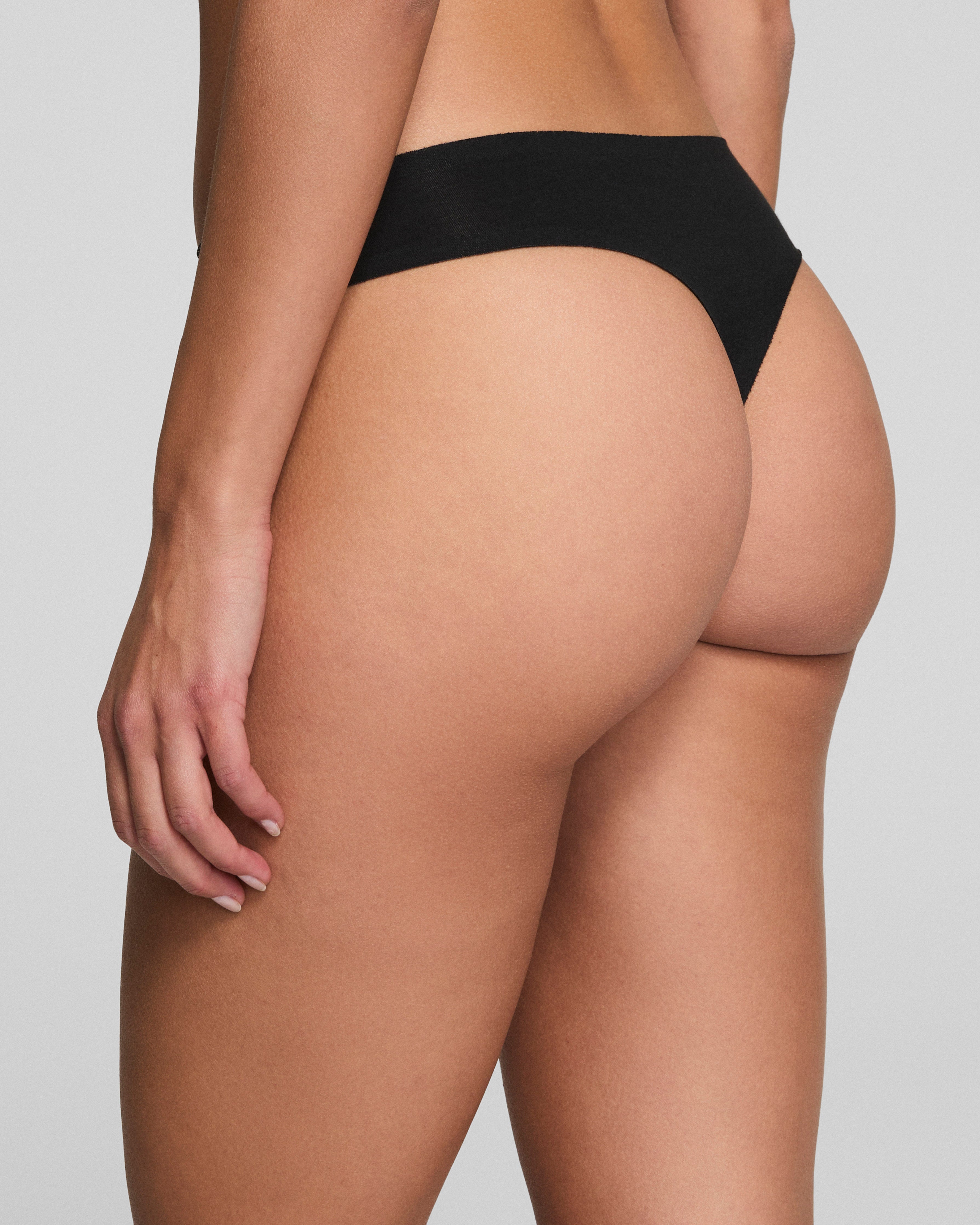 SPANXsmooth™ Fit-To-You Supima® Cotton Thong 3-Pack  Powder/Toasted Oatmeal/Very Black