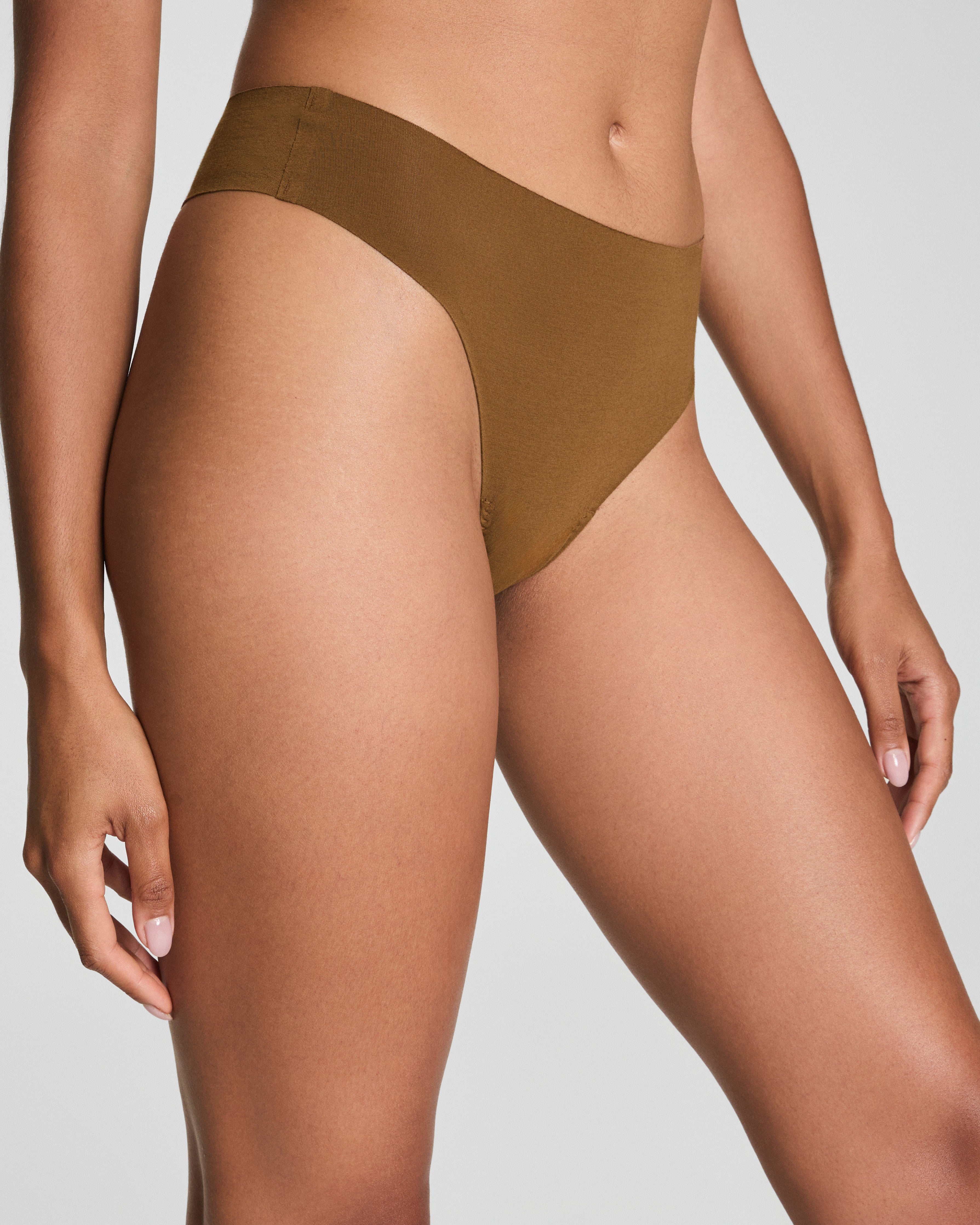 SPANXsmooth™ Fit-To-You Supima® Cotton Thong 3-Pack Box  Olive Leaf/Walnut/Earth Stone
