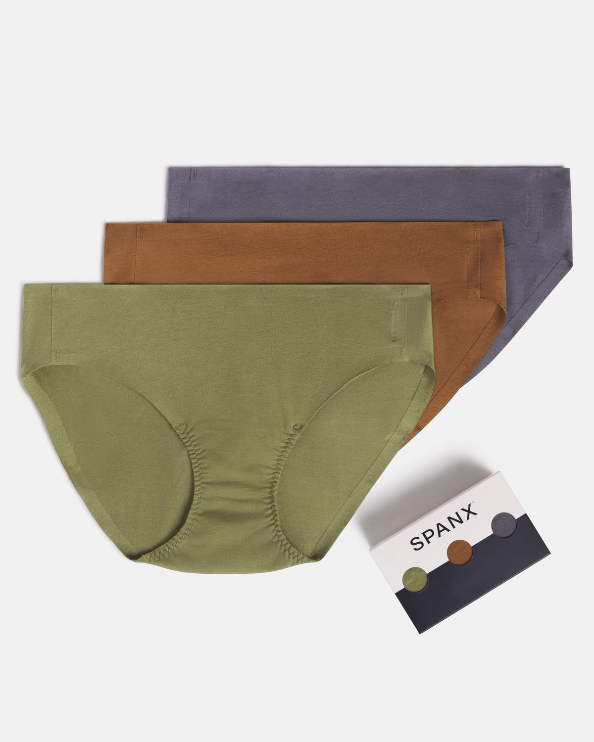SPANXsmooth™ Fit-To-You Supima® Cotton Bikini 3-Pack  Olive Leaf/Walnut/Earth Stone