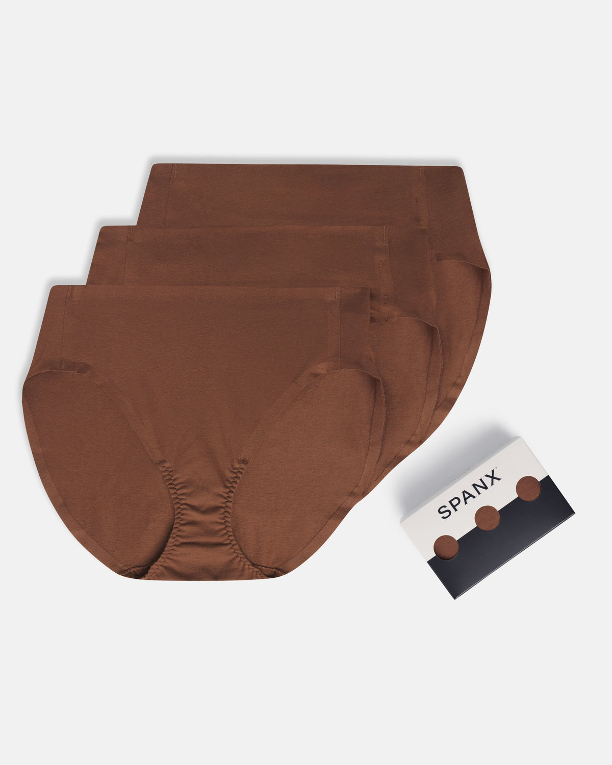 SPANXsmooth™ Fit-To-You Supima® Cotton Brief 3-Pack  Chestnut Brown