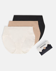 SPANXsmooth™ Fit-To-You Supima® Cotton Brief 3-Pack  Powder/Toasted Oatmeal/Very Black