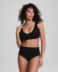 SPANXshape™ Swim Pique Plunge Bikini Top  Very Black
