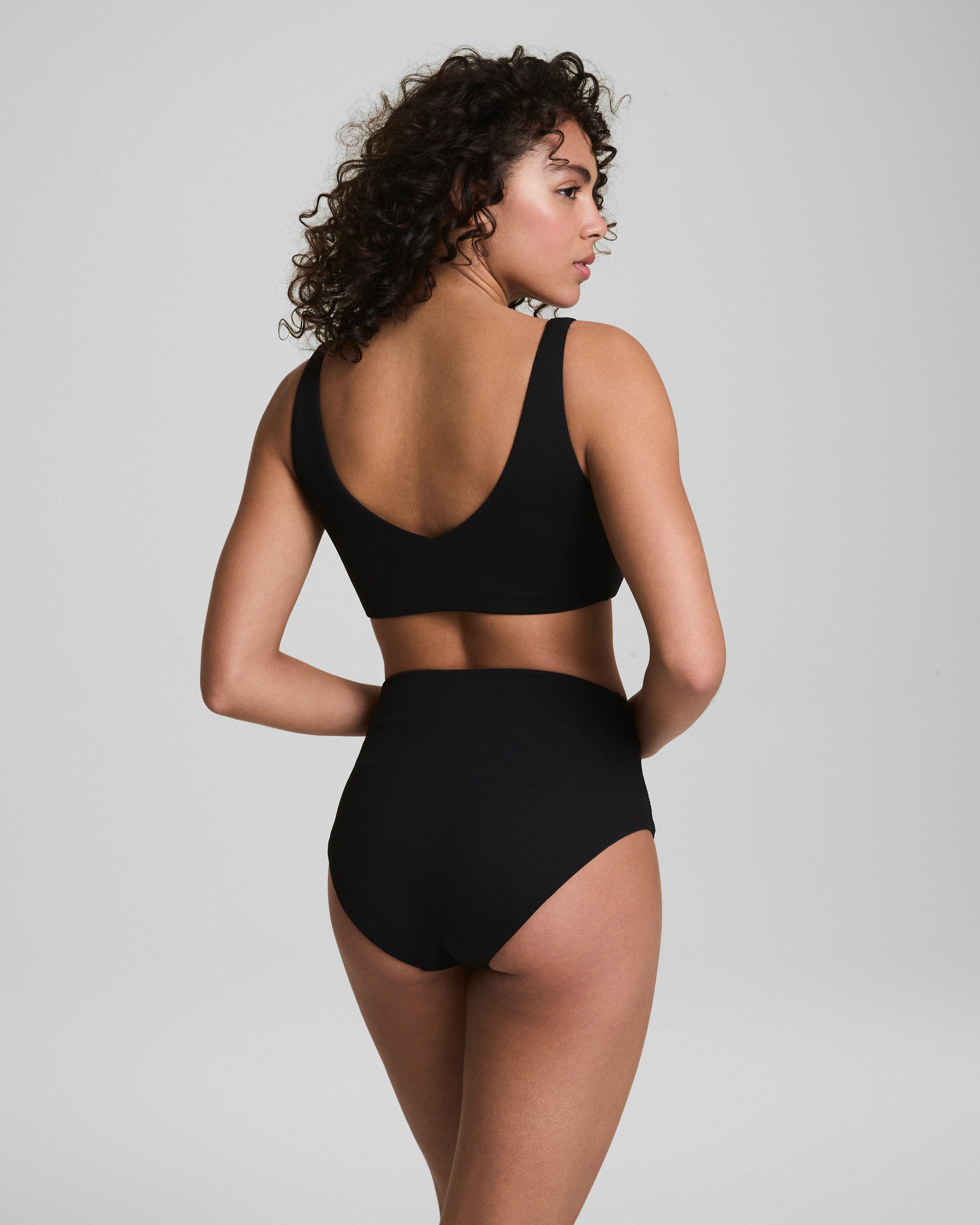 SPANXshape™ Swim Pique Plunge Bikini Top  Very Black
