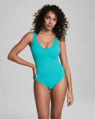 SPANXshape™ Swim Pique Plunge One-Piece  Juniper