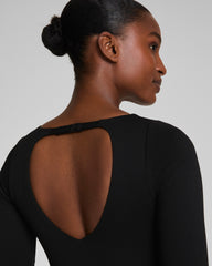 SPANXshape™ Swim Pique Short Sleeve One-Piece  Very Black
