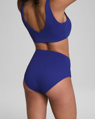 SPANXshape™ Swim Pique Hi-Rise Cheeky Bottom  Deep Azure