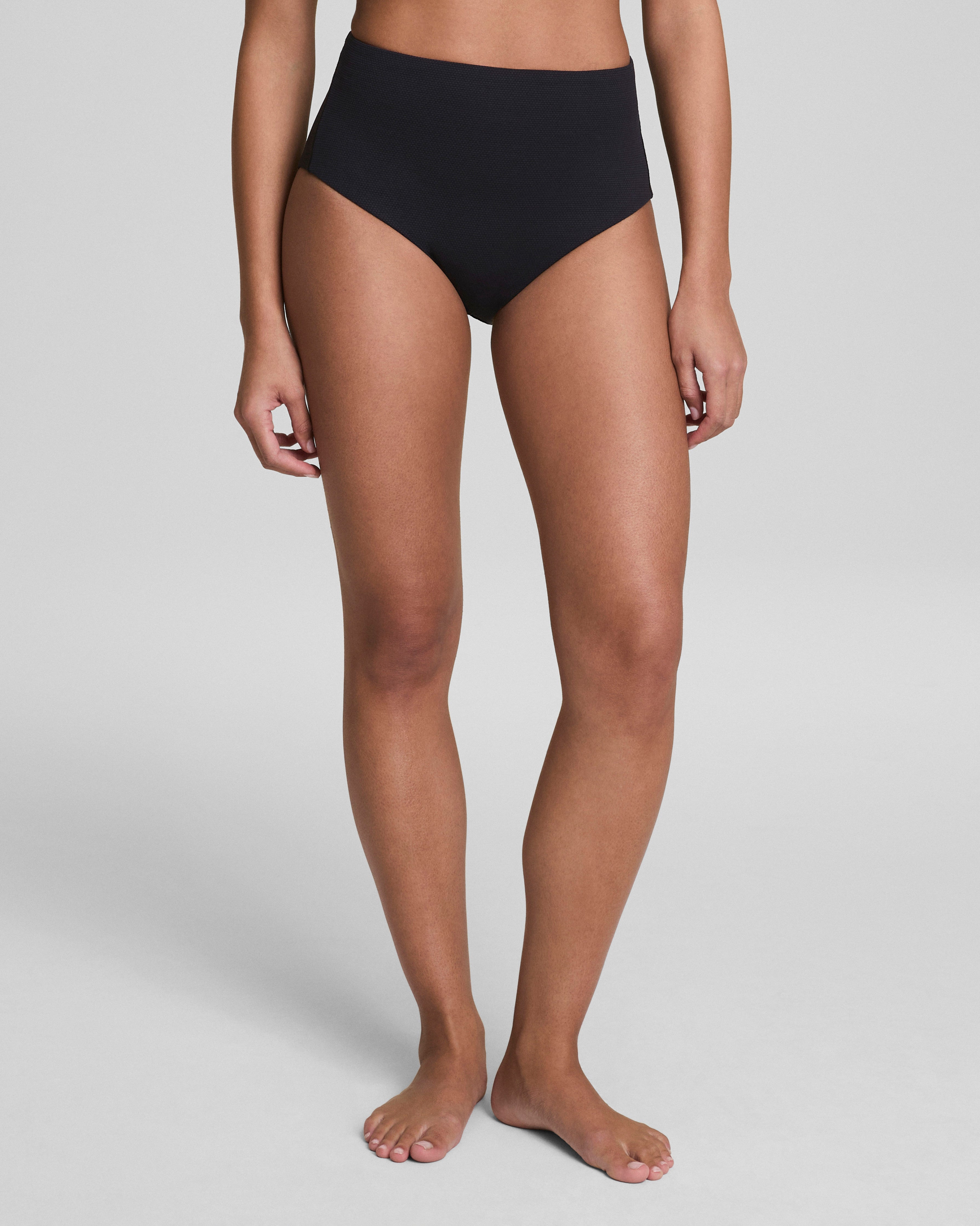SPANXshape™ Swim Pique Hi-Rise Cheeky Bottom  Very Black
