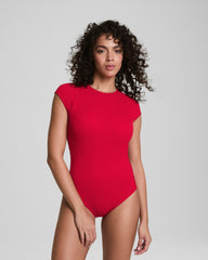 SPANXshape™ Swim Pique High Neck Short Sleeve One-Piece  Spanx Red