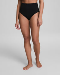 SPANXshape™ Swim Pique Ultra Hi-Rise Cheeky Bottom  Very Black