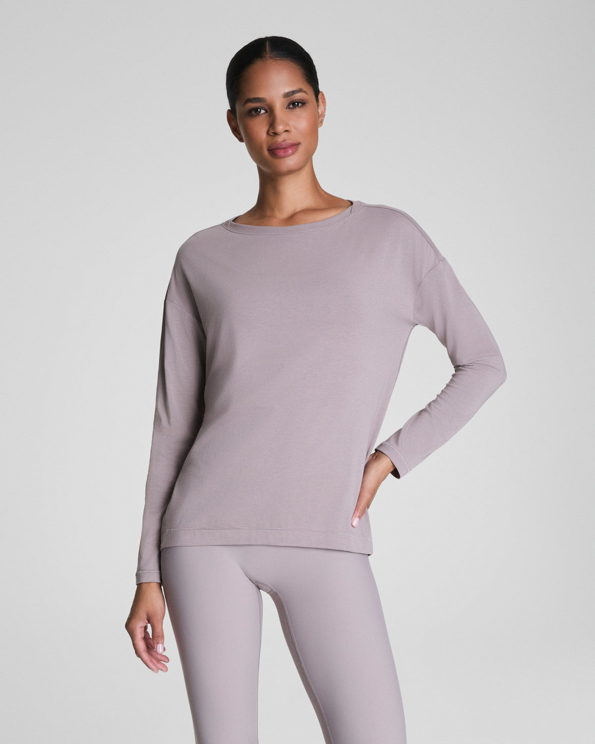 SPANX® Outpace Long Sleeve Top  Coastal Fog