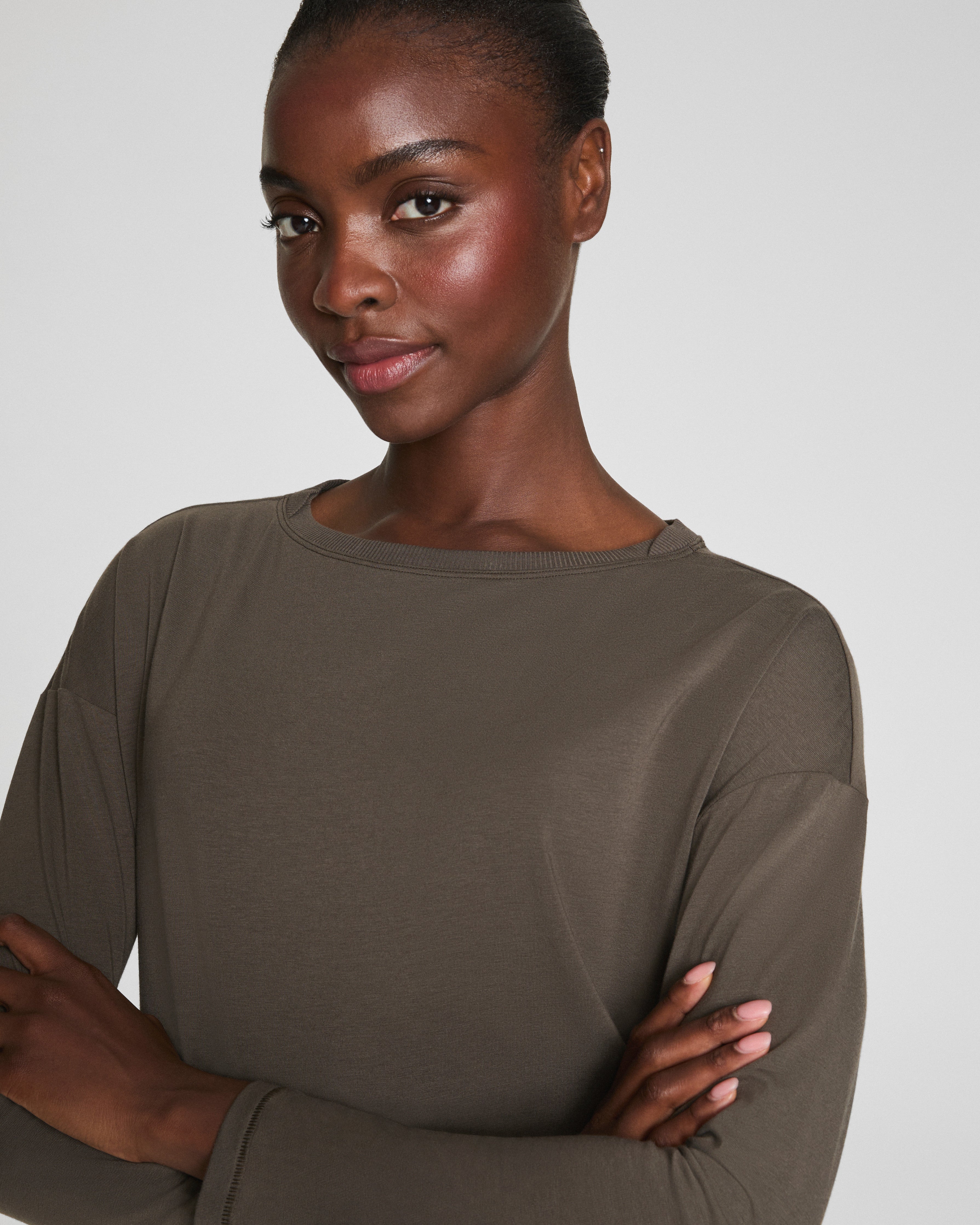 SPANX® Outpace Long Sleeve Top  Mineral