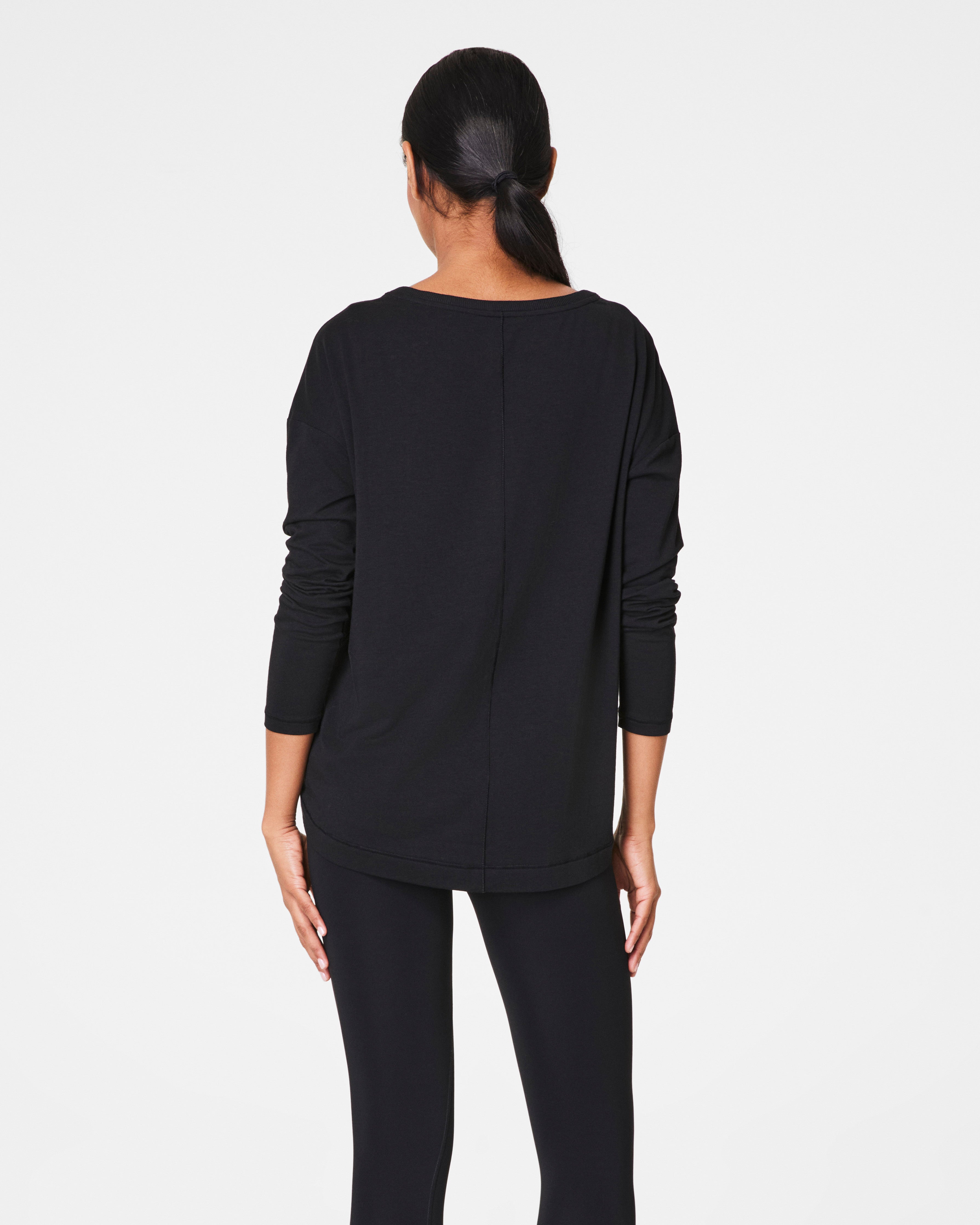SPANX® Outpace Long Sleeve Top  Very Black