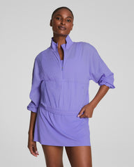 SPANX® Get Moving Textured Half Zip  Amethyst