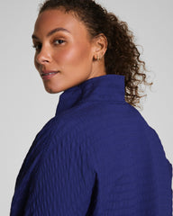SPANX® Get Moving Textured Half Zip  Midnight Iris