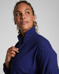 SPANX® Get Moving Textured Half Zip  Midnight Iris