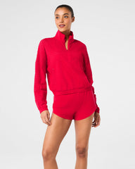 SPANX® Get Moving Textured Half Zip  Spanx Red