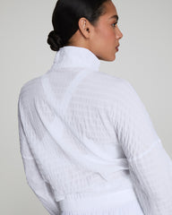 SPANX® Get Moving Textured Half Zip  Vivid White