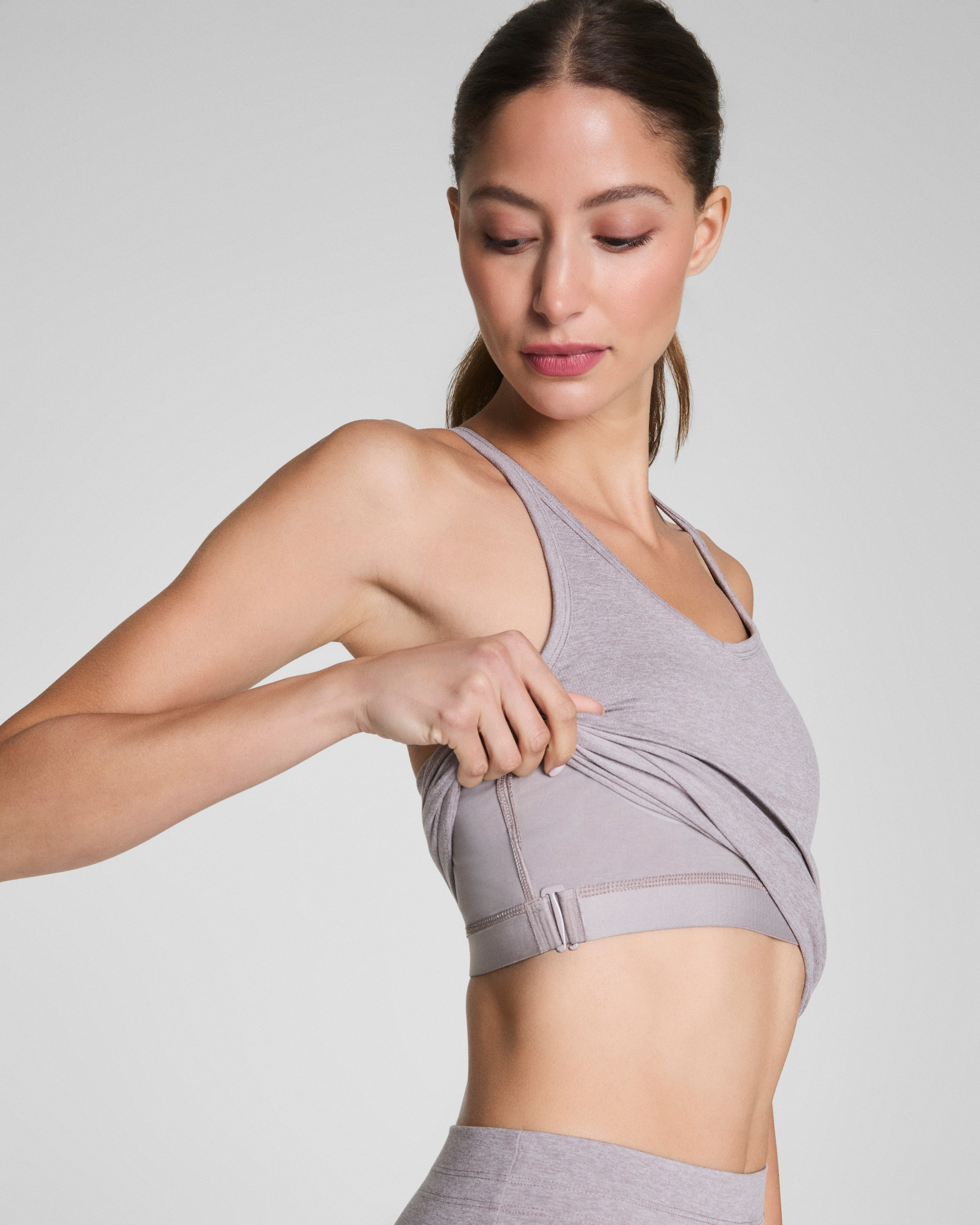 SPANXsupersmooth™ SoftStretch Rib V-Neck Shelf Tank  Coastal Fog / Light Coastal Fog