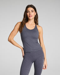 SPANXsupersmooth™ SoftStretch Rib V-Neck Shelf Tank  Pewter Heather