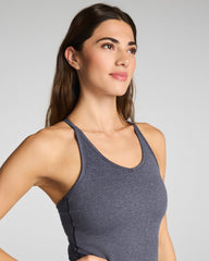 SPANXsupersmooth™ SoftStretch Rib V-Neck Shelf Tank  Pewter Heather