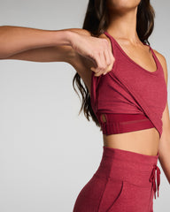 SPANXsupersmooth™ SoftStretch Rib V-Neck Shelf Tank  Red Merlot Heather