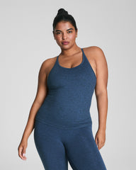 SPANXsupersmooth™ SoftStretch Rib V-Neck Shelf Tank  Timeless Navy / Dark Timeless Navy
