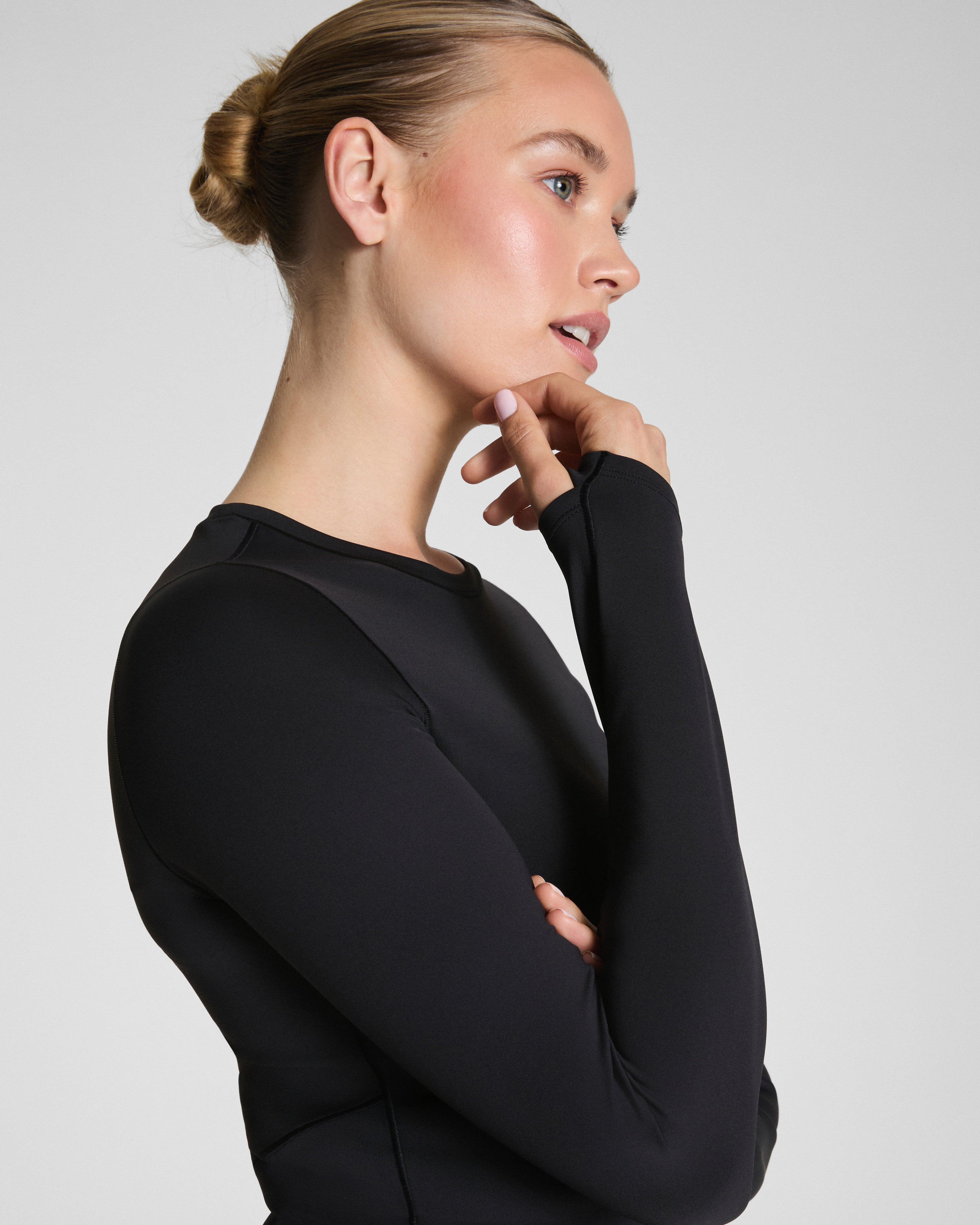SPANXshape™ Get Moving Long Sleeve Top with SecretSweat Tech  Eclipse
