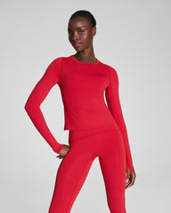 SPANXshape™ Get Moving Long Sleeve Top with SecretSweat Tech  Spanx Red