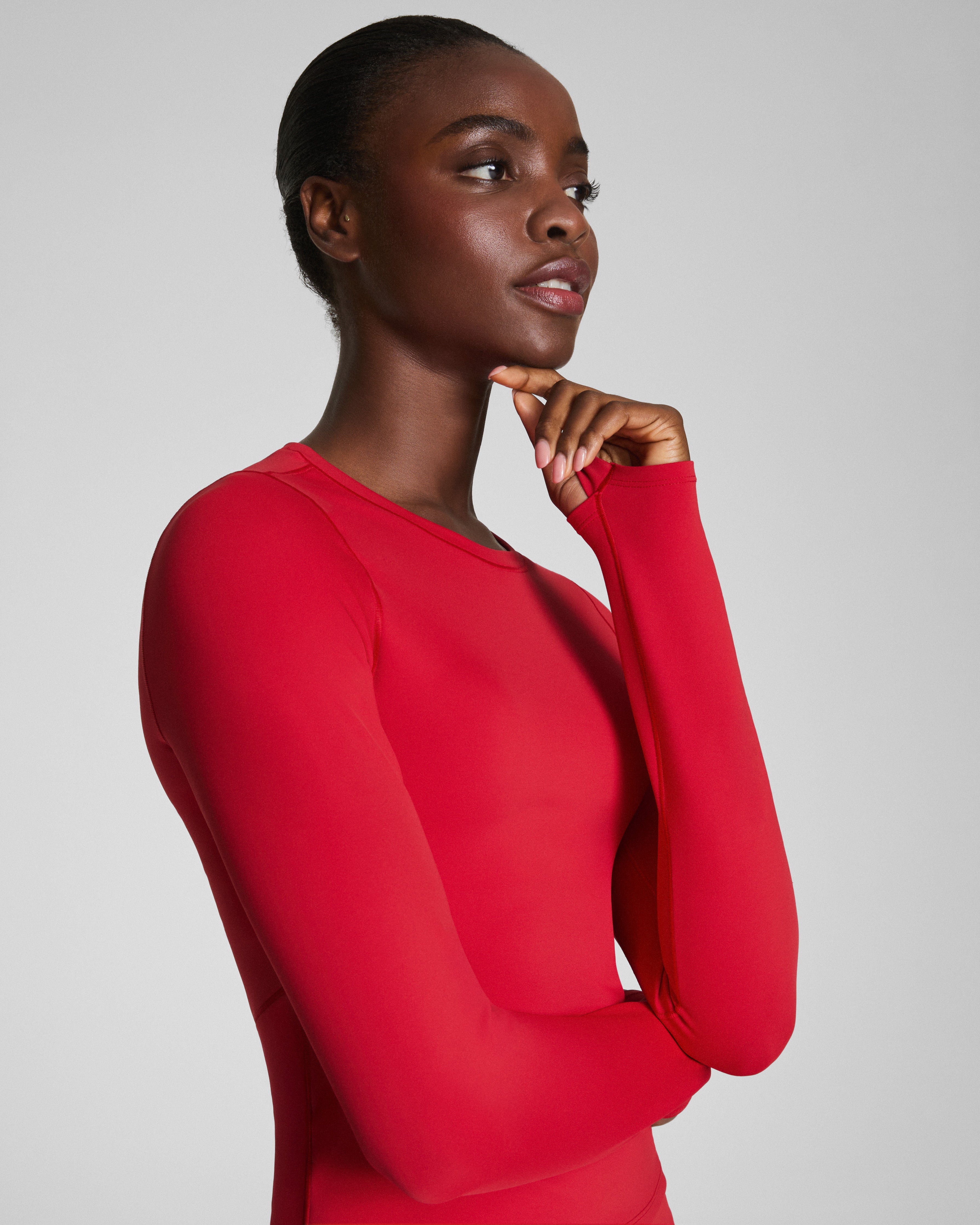 SPANXshape™ Get Moving Long Sleeve Top with SecretSweat Tech  Spanx Red
