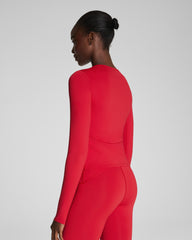 SPANXshape™ Get Moving Long Sleeve Top with SecretSweat Tech  Spanx Red