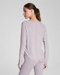 SPANX® SoftStretch V-Neck Long Sleeve Top  Coastal Fog / Light Coastal Fog