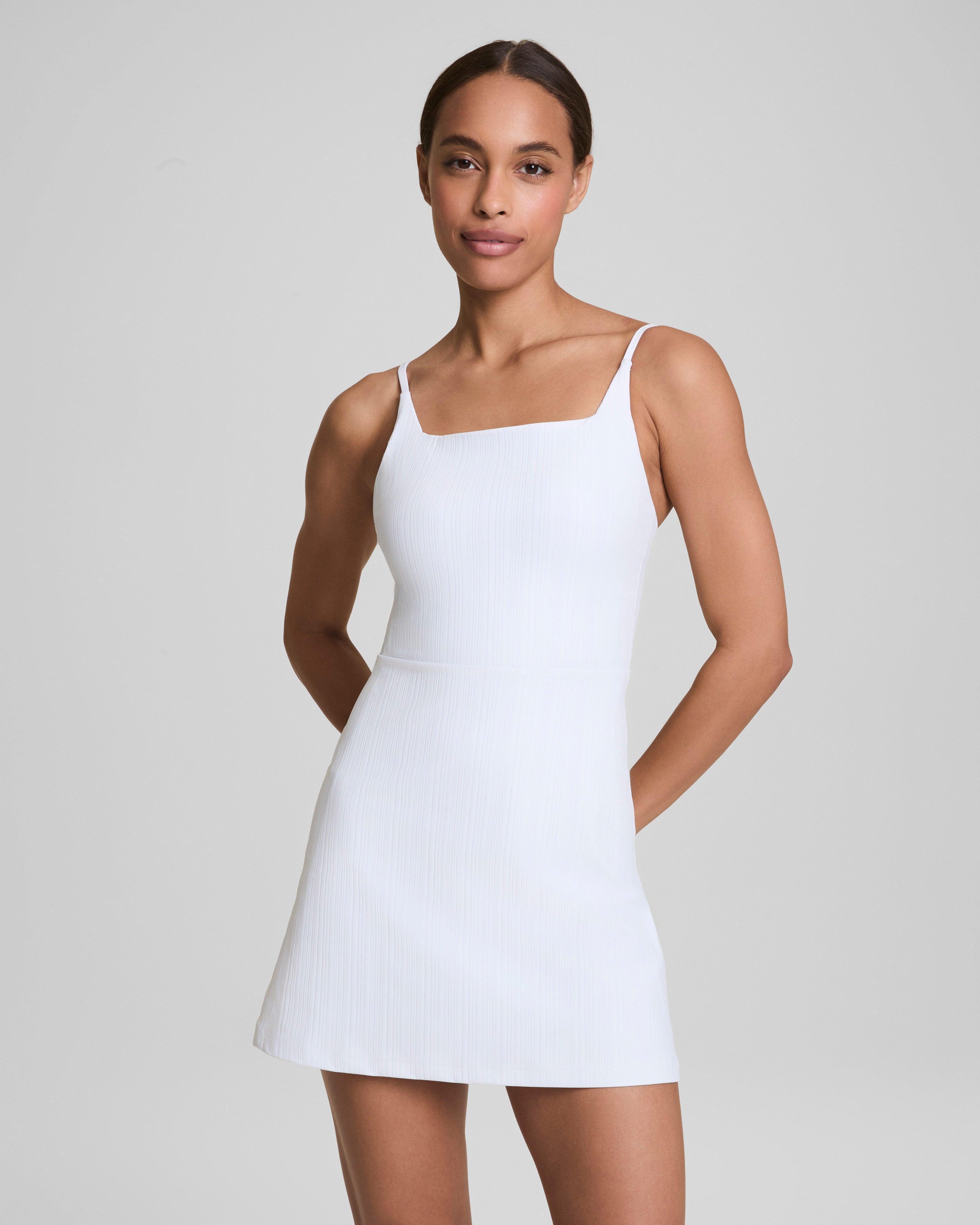 SPANXshape™ Get Moving Rib Tank Dress  Vivid White