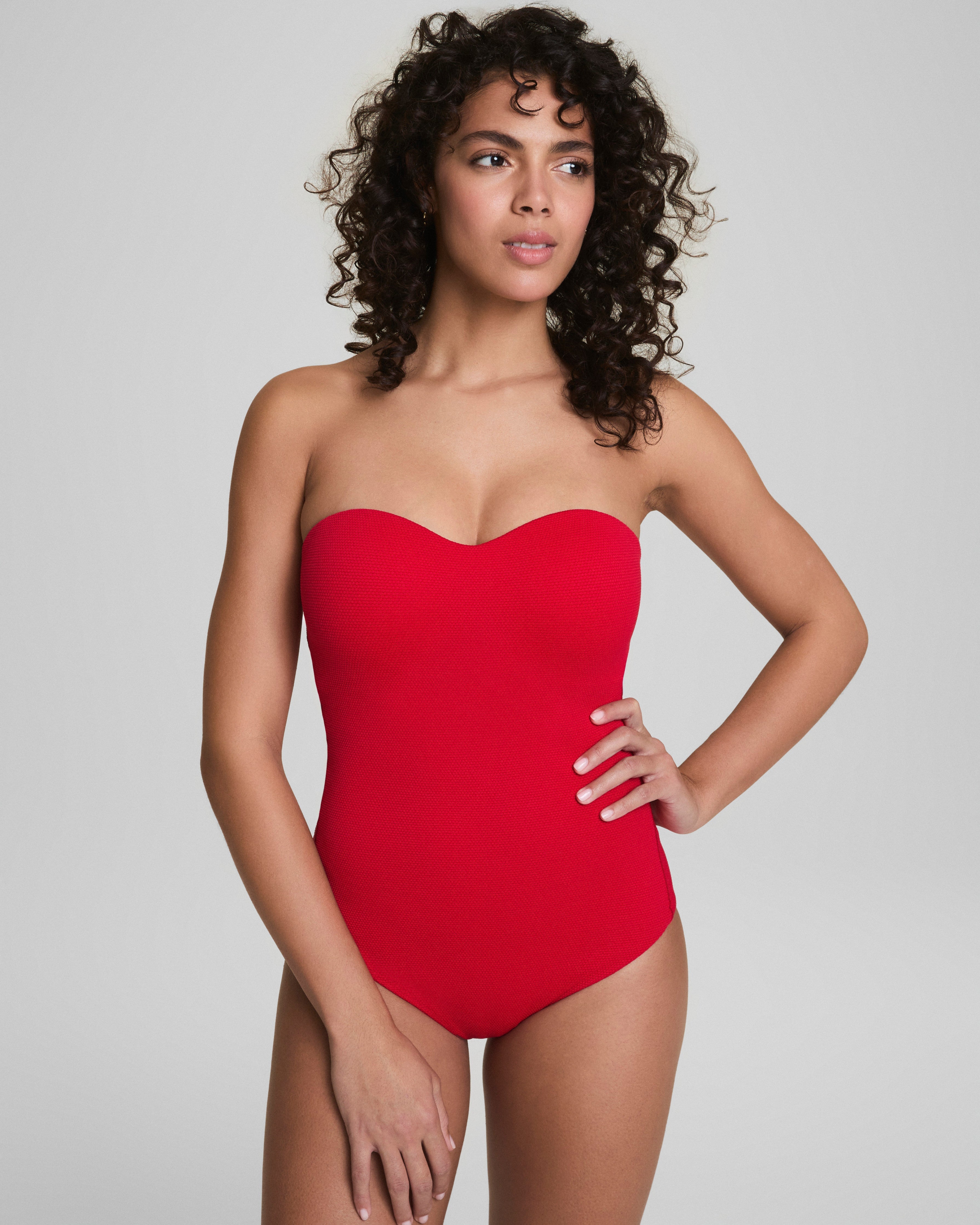 SPANXshape™ Swim Convertible Pique Bandeau One-Piece  Spanx Red
