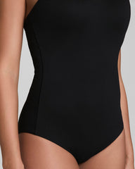 SPANXshape™ Swim Convertible Pique Bandeau One-Piece  Very Black