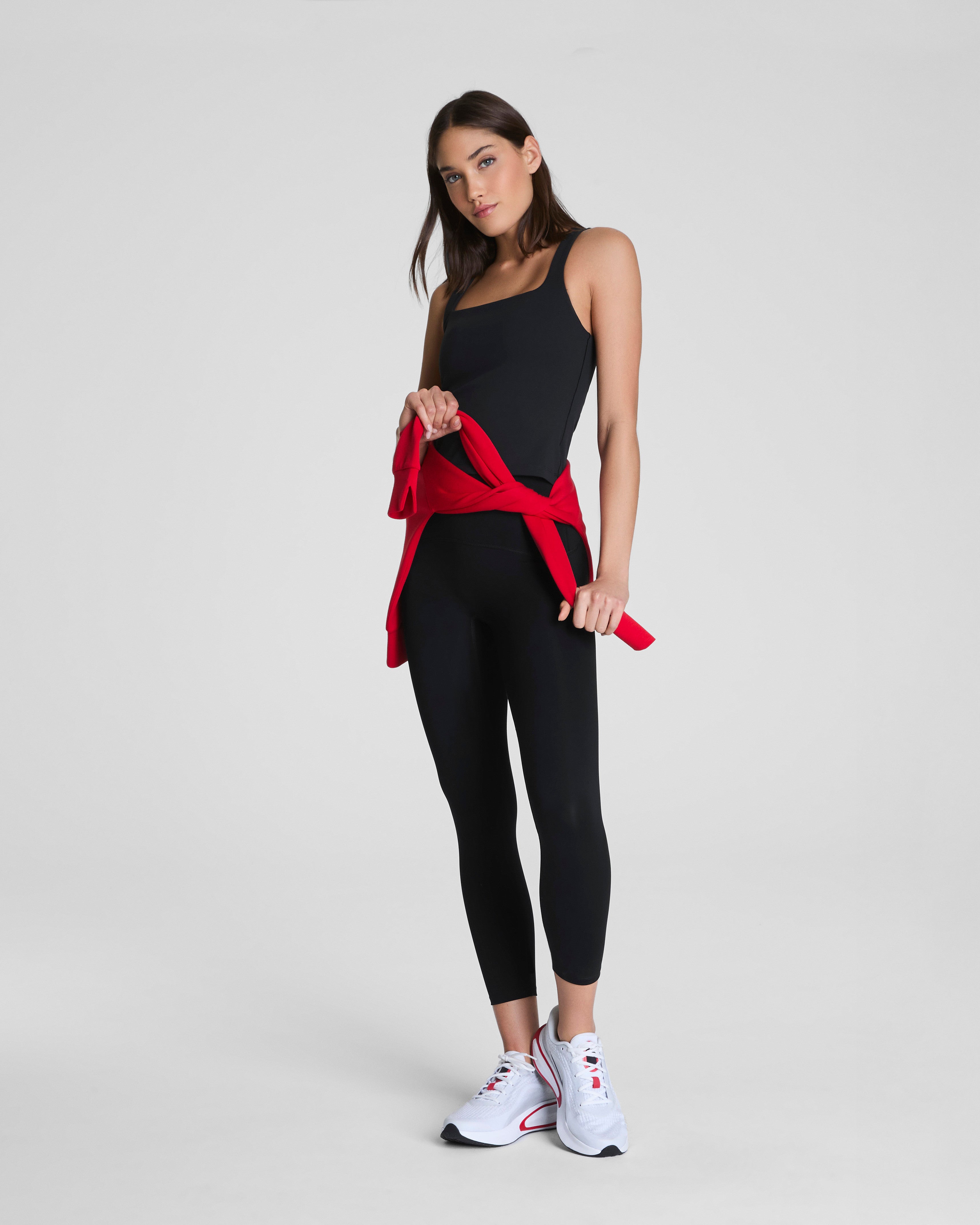 SPANX® Get Moving Square Neck Shelf Tank  Very Black