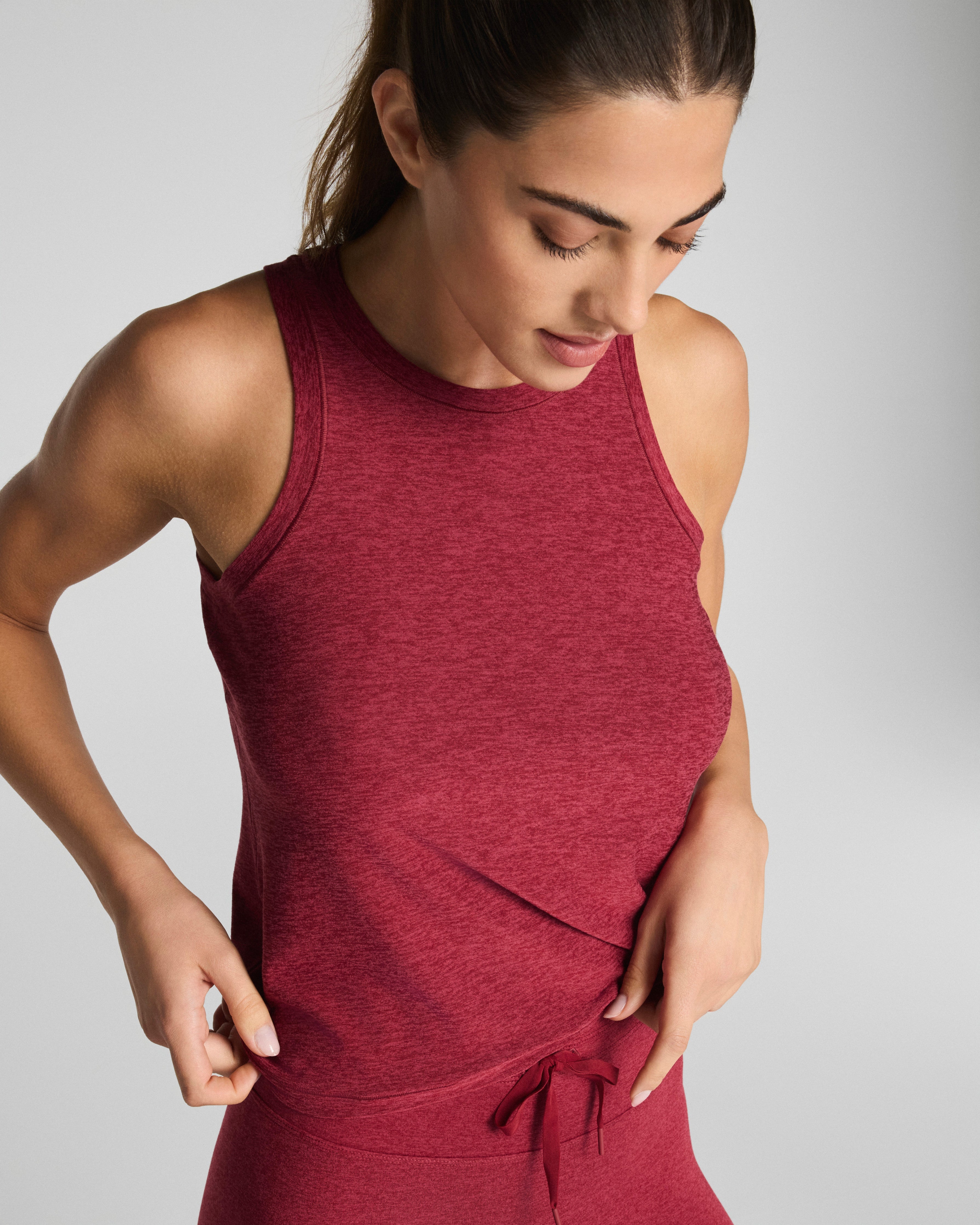 SPANX® SoftStretch Crewneck Tank  Red Merlot Heather