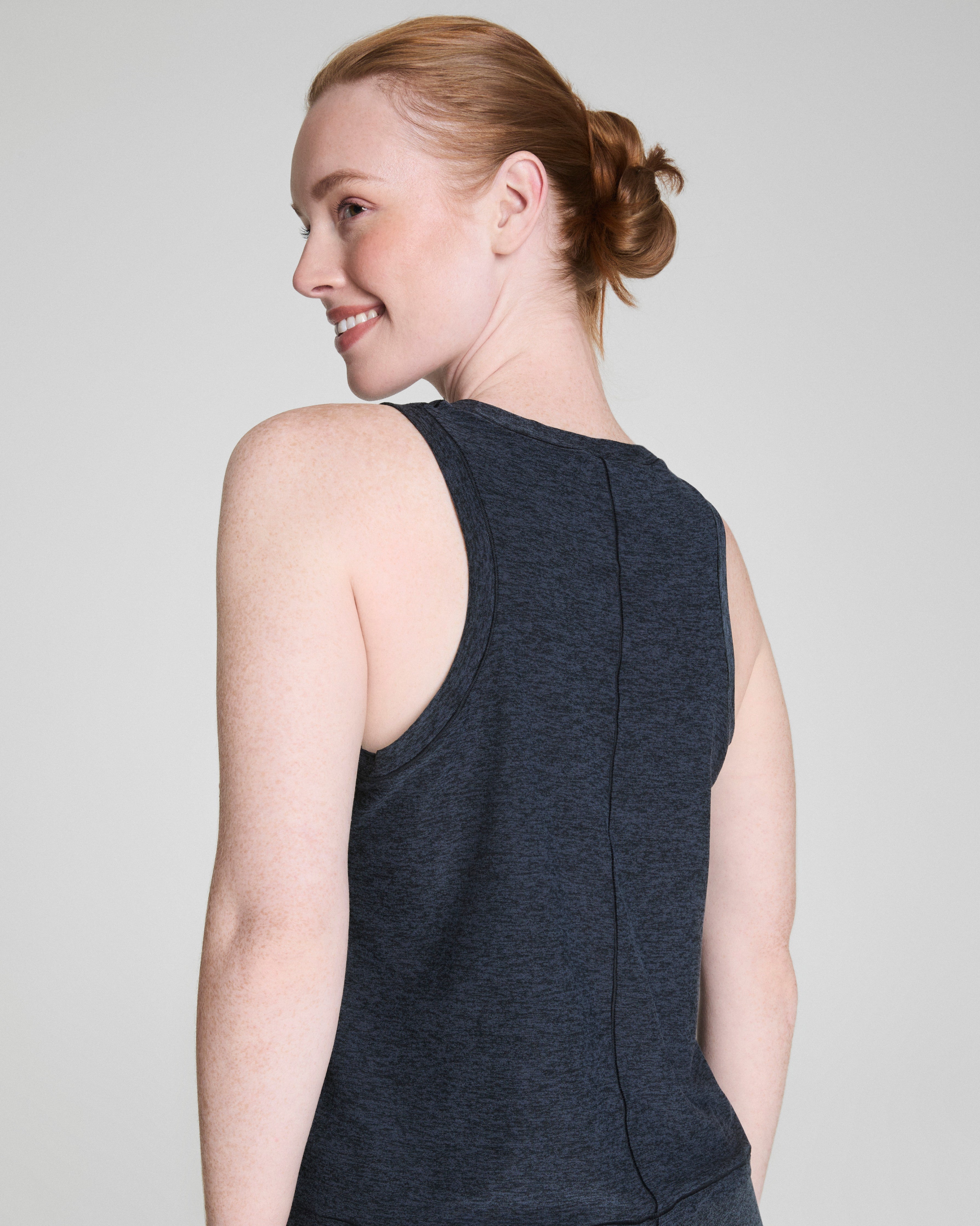 SPANX® SoftStretch Crewneck Tank  Very Black / Light Very Black