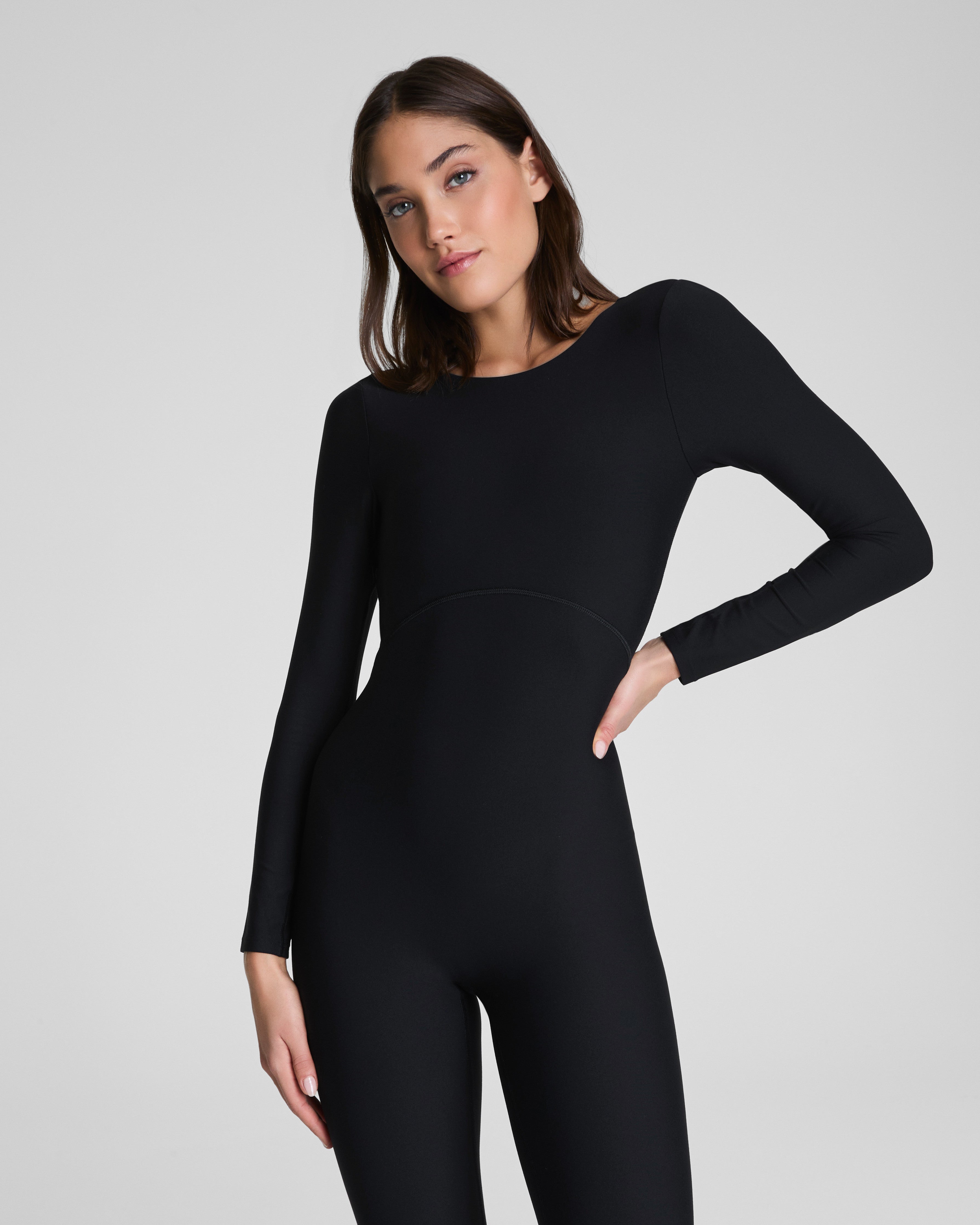 SPANXsmooth™ OnForm Open Back Long Sleeve Jumpsuit  Very Black