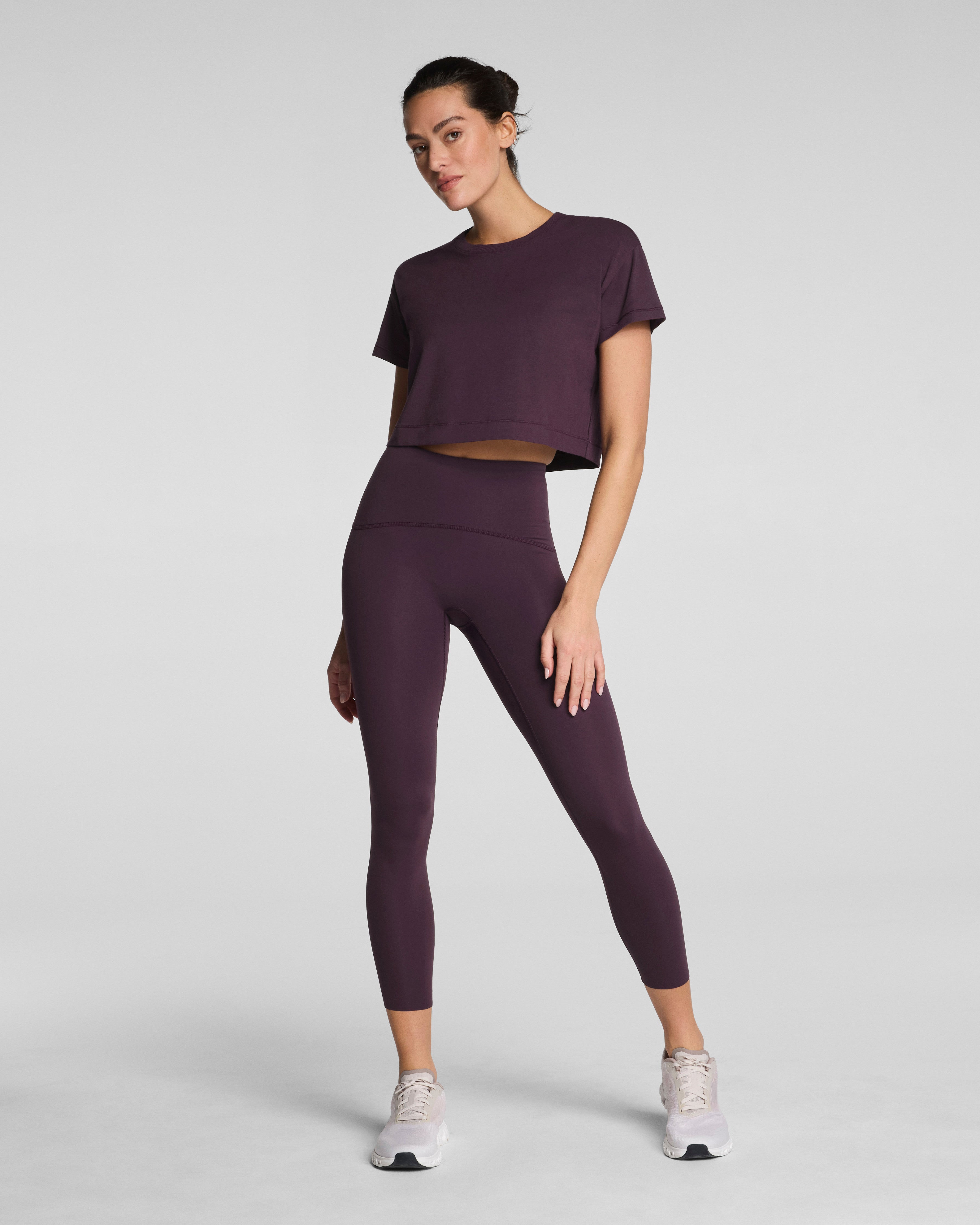 SPANX® Outpace Cropped Tee  Blackberry