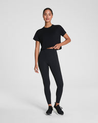 SPANX® Outpace Cropped Tee  Very Black